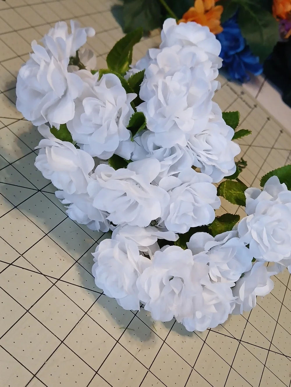 White Artificial Mini Rose Bouquet